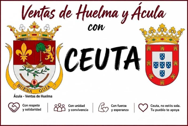 Concentración de apoyo a Ceuta en la puerta del Ayuntamiento de Ventas de Huelma